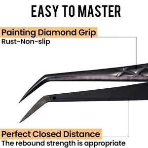 แหนบตัดขนตาสแตนเลสอเนกประสงค์ ป้องกันไฟฟ้าสถิตย์ สำหรับแบรนด์ส่วนตัว รับทำโลโก้ ปลายโค้ง 45/90 องศา ปลายเรียบ - Product Image 4