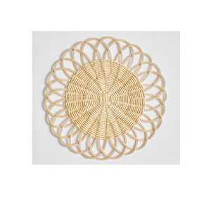 Populaire nouveau rotin chargeur plaque napperons pour décoration Restaurant dîner Table assiette de service en forme de fleur - Product Image 1