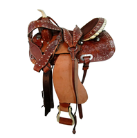 Selles de cheval de course à barils western en cuir de qualité supérieure faites à la main, élégantes, confortables, selles de cheval de randonnée, sièges sécurisés