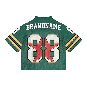 Maillot de football américain personnalisé, coupe courte et ample, manches courtes, 100% polyester, maille respirante, style rétro, service OEM, nouveau design - Product Image 4