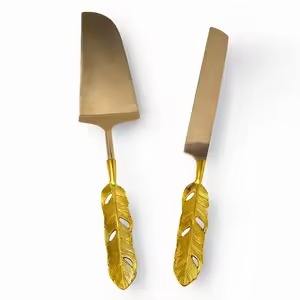 Nuevo diseño, juego de servidor de pastel de Metal dorado con mango de mármol, postre elegante, vajilla Premium para bodas, cumpleaños y fiestas - Product Image 5