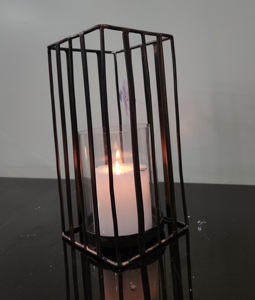 Bougeoir photophore en fer fait à la main Long support de pilier en verre Fiable Home Garden Parties Christmas Tabletop Lighting Metal - Product Image 5