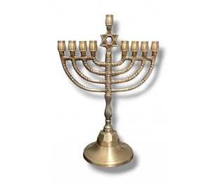 Menorah en or massif, support de bougie personnalisable, décoration d'intérieur, candélabre pour Noël et Pâques, décoration d'intérieur - Product Image 3