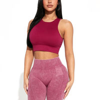 Leggings Deportivos de Cintura Media para Mujer, Transpirables, Hasta el Tobillo, Sin Costuras, de Compresión, para Yoga, Casuales, con Patrón Sólido, Ajustados, 100% Fitness