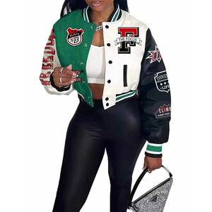 Veste universitaire pour femmes en gros veste Letterman de baseball à logo personnalisé manteau de style collège à la mode pour l'école streetwears d'équipe - Product Image 6