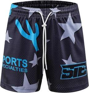 กางเกงขาสั้นวิ่งลำลองสำหรับผู้ชาย5นิ้วแบบมีตาข่ายระบายอากาศพิมพ์ลายซับลิเมชันออกแบบโลโก้ได้ตามต้องการ - Product Image 2