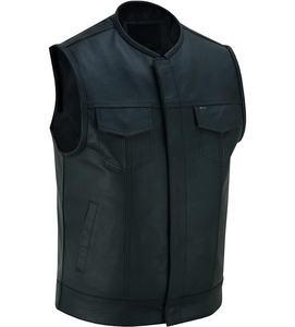 Meilleurs prix Gilet de moto en cuir sans manches pour hommes Design avant et arrière Taille plus respirant coupe-vent Utilisation estivale Couleur personnalisée - Product Image 2