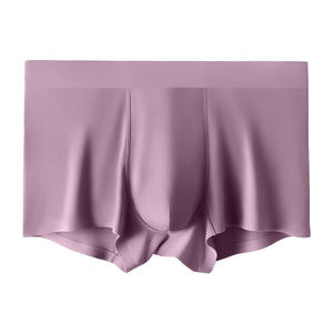 Échantillons gratuits Vente en gros 100% coton Hip Hop Boxer Shorts Cooling Feel Ice Silk Soft Seamless Sous-vêtements personnalisés grande taille pour hommes - Product Image 5