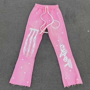 Pantalones serigrafiados con logotipo impreso, pantalones de chándal acampanados de algodón French Terry 100% para hombres - Product Image 5