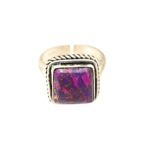 Anillo hecho a mano de Plata de Ley 925 estilo bohemio con piedras preciosas turquesas elegante regalo de boda o fiesta para mujer - Product Image 1