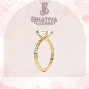 Radiant Cut 1-3 CT Center Stone Lab Grown Diamonds Bague de fiançailles 10K 14K 18K IGI Certified Solitaire Ring - Product Image 2