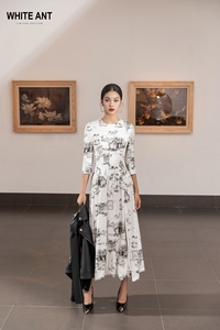 Buen Precio Vestido Para Mujer Media Manga Keana Vestido Circular Tela De Buena Calidad Etiquetas Personalizadas Whiteant Vietnam Fabricante - Product Image 5