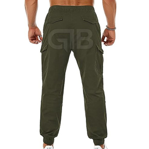 Wholesale Adult Casual <b>Drawstring</b> Jogger <b>Trousers</b> Lightweight Cotton Polyester Mid Waist Straight Pattern - Product Image 4