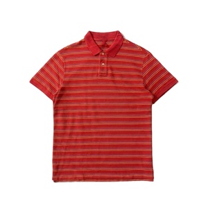 Polo pour homme à rayures rouges, 200 GSM, coton piqué de qualité supérieure, doux et respirant, broderie personnalisée, impression de logo, polos pour homme - Product Image 1
