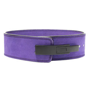 Cinturón de Cuero Morado con Hebilla de Palanca Ajustable de Acero Inoxidable, Cinturones de Levantamiento de Pesas Resistentes para Entrenamiento en Gimnasio - Product Image 1