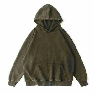 100% algodón orgánico invierno francés Terry Sun Faded ácido lavado personalizado transpirable desgastado peso pesado Sudadera con capucha - Product Image 1