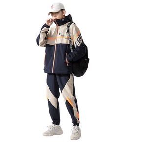 Ropa de calle cortavientos personalizada, chaqueta de pantalones cortos de 2 piezas, chándal de nailon reflectante con cremallera, chándal cortavientos de dos piezas, conjuntos para hombre - Product Image 2