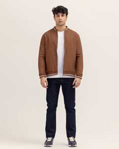 Veste universitaire en laine avec logo personnalisé de qualité supérieure pour hommes blouson bombardier à poches boutonnées Letterman College Baseball - Product Image 3