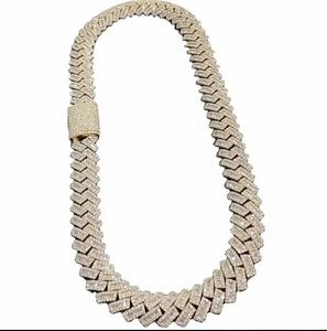 Mejor precio personalizado chapado en oro blanco 15mm 18mm 20mm collar de cadena de acero inoxidable diamante perla moda encanto pulseras - Product Image 1