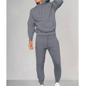 Conjunto de Sudadera con Capucha Gruesa de Forro Polar Personalizada y Pantalones Deportivos Apilados, Chándal Unisex de Estilo Urbano - Product Image 1