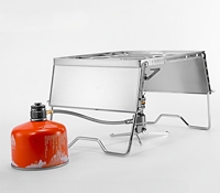 Barbecue pliable portable en acier inoxydable léger pour le camping et les pique-niques, dispositif de sécurité anti-flamme, écologique, 1 brûleur pour 2-3 personnes