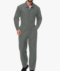 Combinaison à manches longues à fermeture éclair pour homme, costume de mécanicien pour Halloween, couleur unie, salopette - Product Image 5