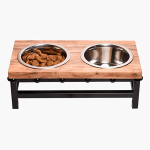 Sustainable Wooden Pet <b>Bowl</b> <b>Stand</b> with Stainless Steel <b>Bowls</b> Portable Elevated Design for Dogs & <b>Cats</b> - Product Image 6