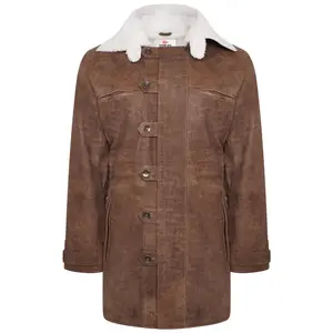 时尚Bane外套Ori gial仿旧棕色夹克定制真皮夹克制造商和出口商狩猎大衣风格