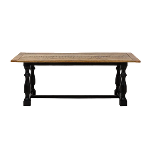 Nuevo diseño atractivo Dos colores Mango sólido Madera Estilo vintage Acabado natural y negro Patas curvas Comedor Mesa de comedor - Product Image 5