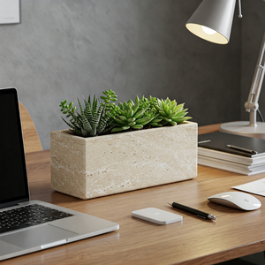 <b>Mini</b> Travertine Stone Planter Eco-Friendly Garden Home Decor Natural Elegance <b>Succulents</b> Small Size Big Style Custom <b>Bulk</b> Orders - Product Image 3