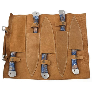 ¡Novedad de 2025! Juego de 5 cuchillos de Chef de acero de Damasco forjados a mano personalizados, juego de cuchillos de cocina para barbacoa con bolsa de cuero - Product Image 2