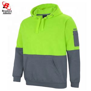 Men's Cotton Plain <b>Hoodie</b> Fleece Zip Sweatshirt Reflective Safety Protective Workwear Breathable Casual Sports Hooded Shirt - Product Image 5