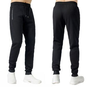 กางเกงจ็อกเกอร์ลำลองผู้ชายสำหรับฤดูใบไม้ร่วง, 100% สไตล์เรียบง่ายเอวยางยืดปิดหลวมมีกระเป๋าหลายช่องแบน - Product Image 4