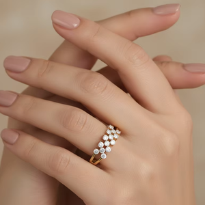 Women's 14K Gold & Natural Diamond Lustre <b>Ring</b> 0.50Ctw Diamond <b>Band</b> - Product Image 5