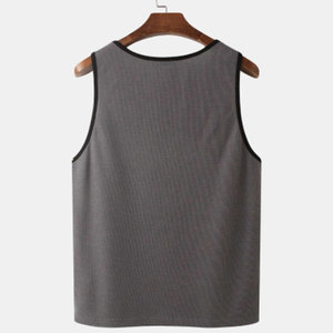 Novedad 2024: Camiseta sin mangas con capucha para hombre, de color liso, de secado rápido, transpirable, de algodón/fibra de bambú, tejida, informal, al por mayor. - Product Image 2