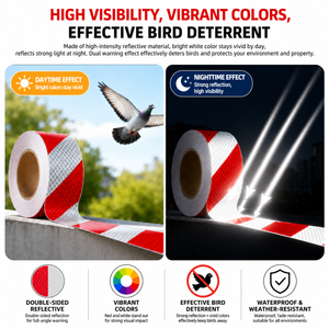 Cinta reflectante sólida de 100 m para ahuyentar aves, repelente de palomas y zorros para exteriores, cinta holográfica de doble cara para jardín, huerto y campo. - Product Image 3