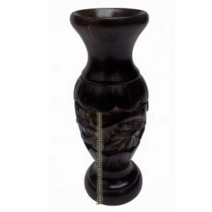 Vase à fleurs en bois sculpté à la main pour la maison salon chambre hôtel et décoration de Table de bureau - Product Image 5