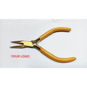 Pince à bec micro / fin en acier inoxydable de haute qualité, finition or, outil professionnel pour bijoutiers, fabrication de bijoux, équipement CE - Product Image 3
