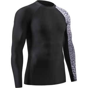 ชุดกีฬาคิกบ็อกซิ่งแบบยูนิเซ็กซ์ รับสกรีนโลโก้ เสื้อยืด MMA แบบยืดกระชับ กางเกงมวยไทย กางเกงรัดรูป กางเกงแรชการ์ด ชุดยูโด/บราซิลเลี่ยนยิวยิตสู สำหรับศิลปะการต่อสู้ - Product Image 3