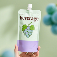 Pochette à boisson personnalisée pour jus, lait, thé, soupe à emporter, avec bec verseur transparent et support pour liquides