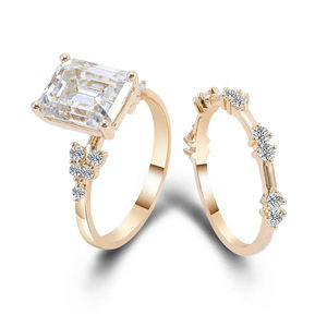 แหวนเพชรโมอิส925อัญมณีสำหรับผู้หญิงเติบโตในห้องปฏิบัติการแหวนเพชรสีเงินสเตอร์ลิง18K สีขาวทอง - Product Image 5