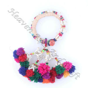 Pulseras gitanas antiguas raras Banjara Bohemian Kutch Pulsera auténtica BANJARA tribal brazalete tobillera borla danza del vientre - Product Image 2