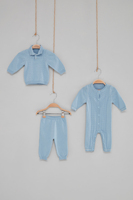 Suéter de Bebé Tejido OEM con Cierre de Botones - Ropa de Bebé Tejida Personalizada 100% Algodón Orgánico Ecológico y Amigable con la Piel para Todas las Estaciones