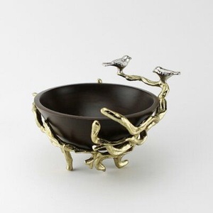 Bol décoratif en laiton poli et aluminium, fait main et personnalisé, finition premium, bols de service pour hôtel, décoration de la maison et de la table - Product Image 5