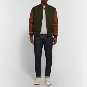 Blouson aviateur en toile vintage avec logo personnalisé pour hommes séchage rapide chenille broderie coupe ample - Product Image 4