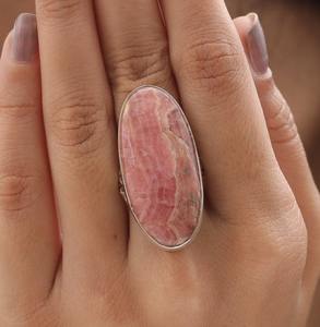 925 Sterling Silver Handmade Gemstone Rhodo Chrosite Spinner Ring Jewelry 925 Stamped Sterling Natural Designer Silver Jewelry - Product Image 3
