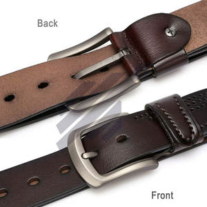 Cinturones de cuero de piel de vaca para hombre de alta calidad del mejor fabricante con acero para hebilla Último diseño MOQ bajo - Product Image 2