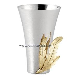 Jarrones de latón de Metal pulido dorado de diferentes tamaños, Decoración de mesa estándar, diseño único, forma personalizada, floreros de Metal - Product Image 6