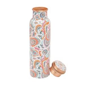 Designer Custom Copper <b>Bottle</b> With Modern Art Print For Smart Hydration And Ayurvedic <b>Water</b> Benefits - Product Image 1