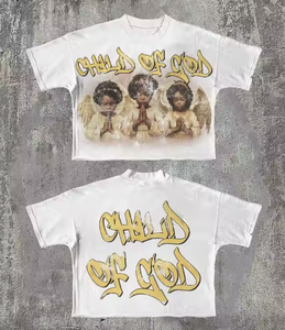 เสื้อยืดผู้ชายโอเวอร์ไซส์ผ้าคอตตอนถักไหล่ตกเสื้อผ้าแนวสตรีทเสื้อ100% โอเวอร์ไซส์พิมพ์ลายหน้าจอแบบกำหนดเอง - Product Image 2